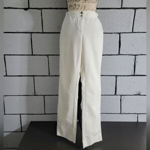 White House Black Market Cream Straight Leg Pants